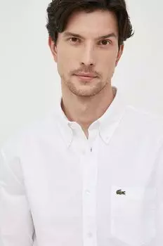 Хлопчатобумажную рубашку Lacoste, белый