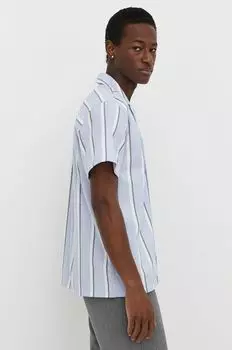 Хлопчатобумажную рубашку Les Deux, синий