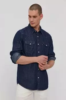 Хлопчатобумажную рубашку Levi's, темно-синий