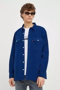 Хлопчатобумажную рубашку Levi's, темно-синий