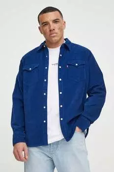 Хлопчатобумажную рубашку Levi's, темно-синий