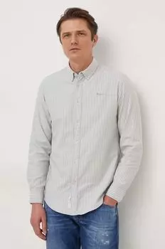 Хлопчатобумажную рубашку Pepe Jeans, зеленый