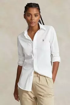 Хлопчатобумажную рубашку Polo Ralph Lauren, белый