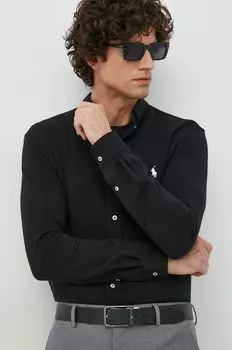 Хлопчатобумажную рубашку Polo Ralph Lauren, черный