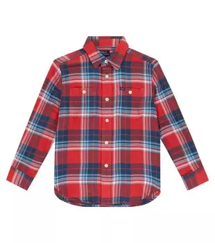 Хлопчатобумажную рубашку Polo Ralph Lauren Kids, красный
