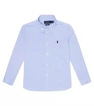 Хлопчатобумажную рубашку Polo Ralph Lauren Kids, синий