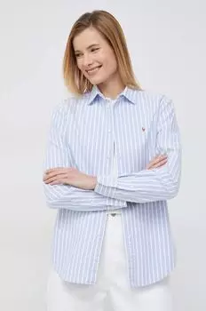 Хлопчатобумажную рубашку Polo Ralph Lauren, синий
