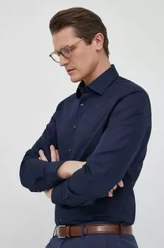 Хлопчатобумажную рубашку Seidensticker, темно-синий