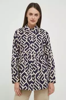 Хлопчатобумажную рубашку Seidensticker, темно-синий