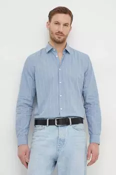 Хлопчатобумажную рубашку Sisley, синий