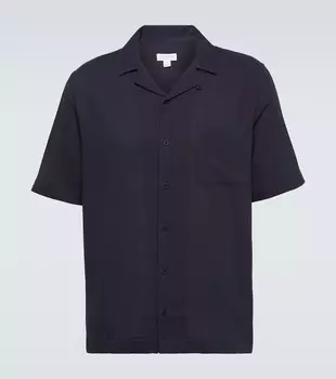 Хлопчатобумажную рубашку Sunspel, синий