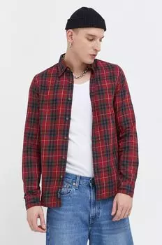 Хлопчатобумажную рубашку Superdry, красный