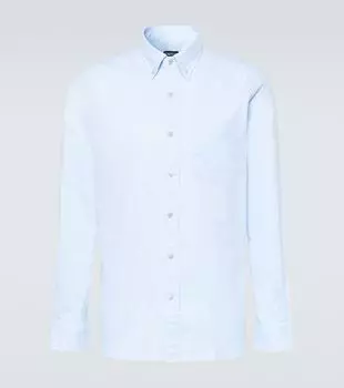 Хлопчатобумажную рубашку Tom Ford, синий