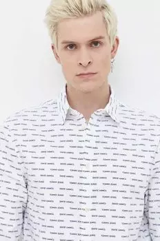 Хлопчатобумажную рубашку Tommy Jeans, белый