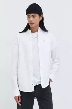 Хлопчатобумажную рубашку Tommy Jeans, белый