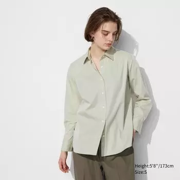 Хлопчатобумажную рубашку UNIQLO, зеленый