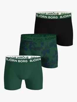 Хлопчатобумажные эластичные плавки Bjrn Borg, цвет Green Mid