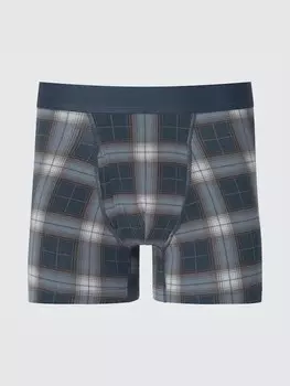Хлопчатобумажные боксерские трусы обычной посадки с принтом Uniqlo, серый