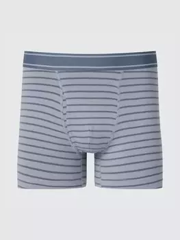 Хлопчатобумажные боксерские трусы в полоску Uniqlo, серый