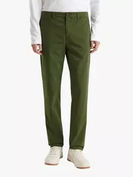 Хлопчатобумажные брюки чинос Benetton, цвет Dark Military Green