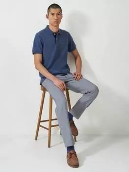 Хлопчатобумажные брюки прямого кроя из смеси хлопка Crew Clothing, цвет Light Grey