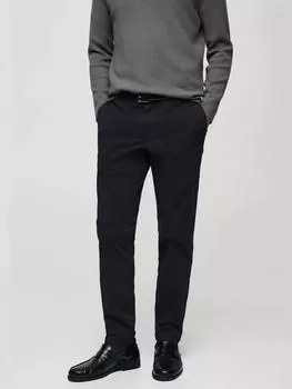 Хлопчатобумажные брюки прямого кроя из смеси хлопка Mango, темно-синий