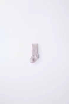 Хлопчатобумажные и шелковые носки в рубчик ZARA, цвет Pink marl