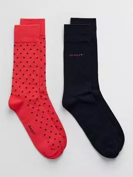 Хлопчатобумажные носки в горошек и однотонные GANT, цвет Watermelon Red