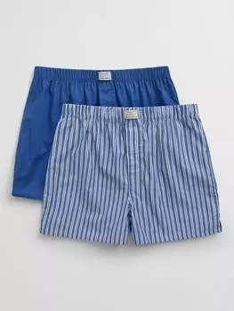 Хлопчатобумажные шорты-боксеры в клетку и однотонные GANT, цвет Rich Blue