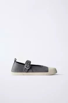 Хлопчатобумажные спортивные балерины ZARA, серый