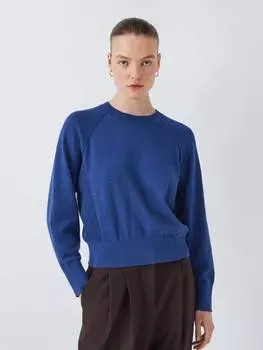 Хлопчатобумажный джемпер реглан John Lewis, синий