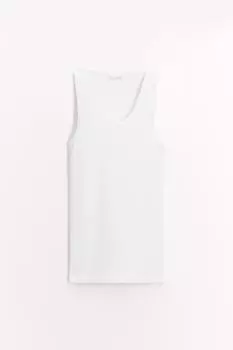 Хлопчатобумажный модальный жилет-топ ZARA, белый