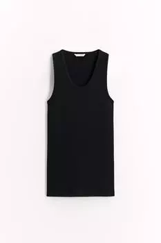 Хлопчатобумажный модальный жилет-топ ZARA, черный