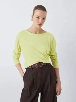 Хлопчатобумажный топ с длинным рукавом John Lewis, цвет Pale Olive