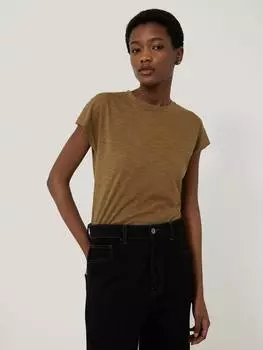 Хлопчатобумажный топ с рукавом harlech cap Jigsaw, хаки