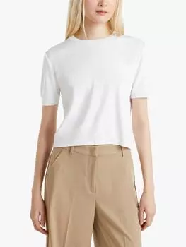Хлопка вязаный топ Benetton, цвет Optical White