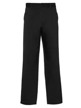 Хлопко-шелковые брюки Prada, черный