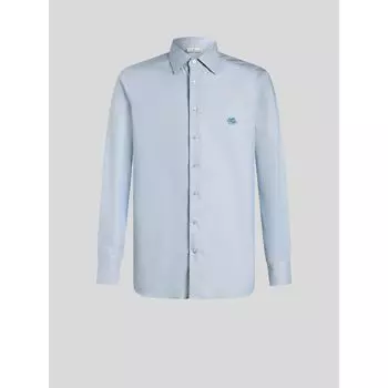 ХЛОПКОВАЯ РУБАШКА С МИНИ-ЛОГОТИПОМ ETRO, синий