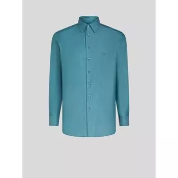 ХЛОПКОВАЯ РУБАШКА С МИНИ-ЛОГОТИПОМ ETRO, зеленый