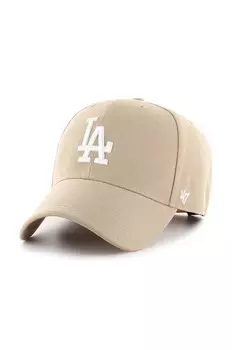 Хлопковая бейсболка 47 бренда MLB Los Angeles Dodgers 47 Brand, бежевый