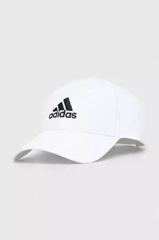 Хлопковая бейсболка adidas, белый