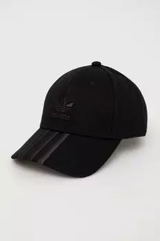 Хлопковая бейсболка adidas Originals, черный