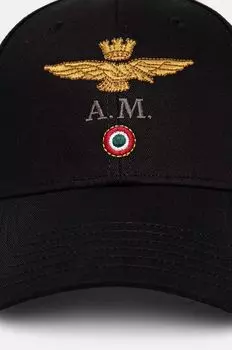 Хлопковая бейсболка Aeronautica Militare, черный