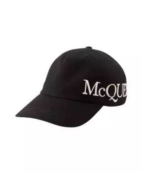 Хлопковая бейсболка Alexander Mcqueen, черный