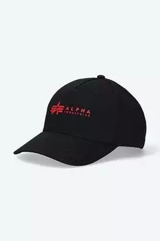 Хлопковая бейсболка Alpha Industries, черный