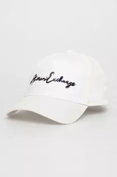 Хлопковая бейсболка Armani Exchange, белый
