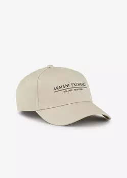 Хлопковая бейсболка Armani Exchange, бежевый
