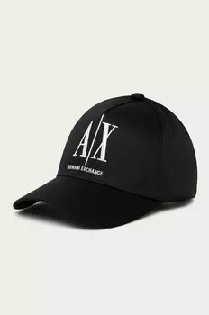 Хлопковая бейсболка Armani Exchange, черный
