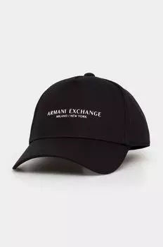 Хлопковая бейсболка Armani Exchange, черный