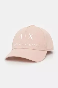 Хлопковая бейсболка Armani Exchange, оранжевый